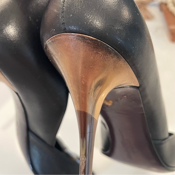 SALVATORE FERRAGAMO Black Peep Toe Heels! - Picture 9 of 10